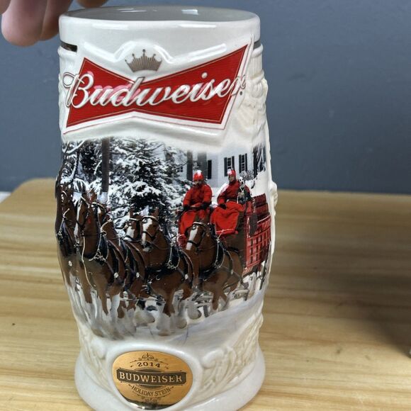 2014 Budweiser Holiday Stein "Holiday Lane" New In Box w/COA - Picture 7 of 13